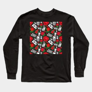 Red Roses and Tarot Cards - A Major Arcana Print Long Sleeve T-Shirt